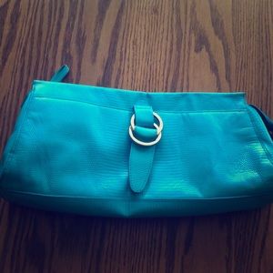 Raulph Lauren Teal leather clutch